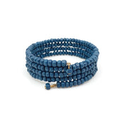 PULSERA MADERA ESPIRAL AZUL