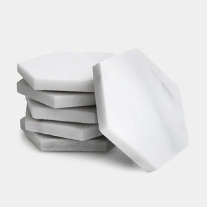 POSAVASO HEXAGONAL MÁRMOL BLANCO