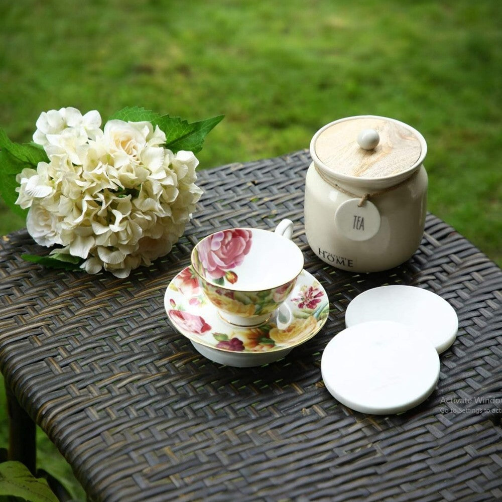 POSAVASOS REDONDOS MÁRMOL BLANCO