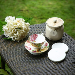 POSAVASOS REDONDOS MÁRMOL BLANCO