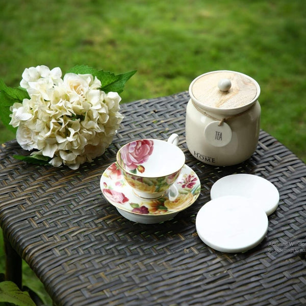 POSAVASOS REDONDOS MÁRMOL BLANCO