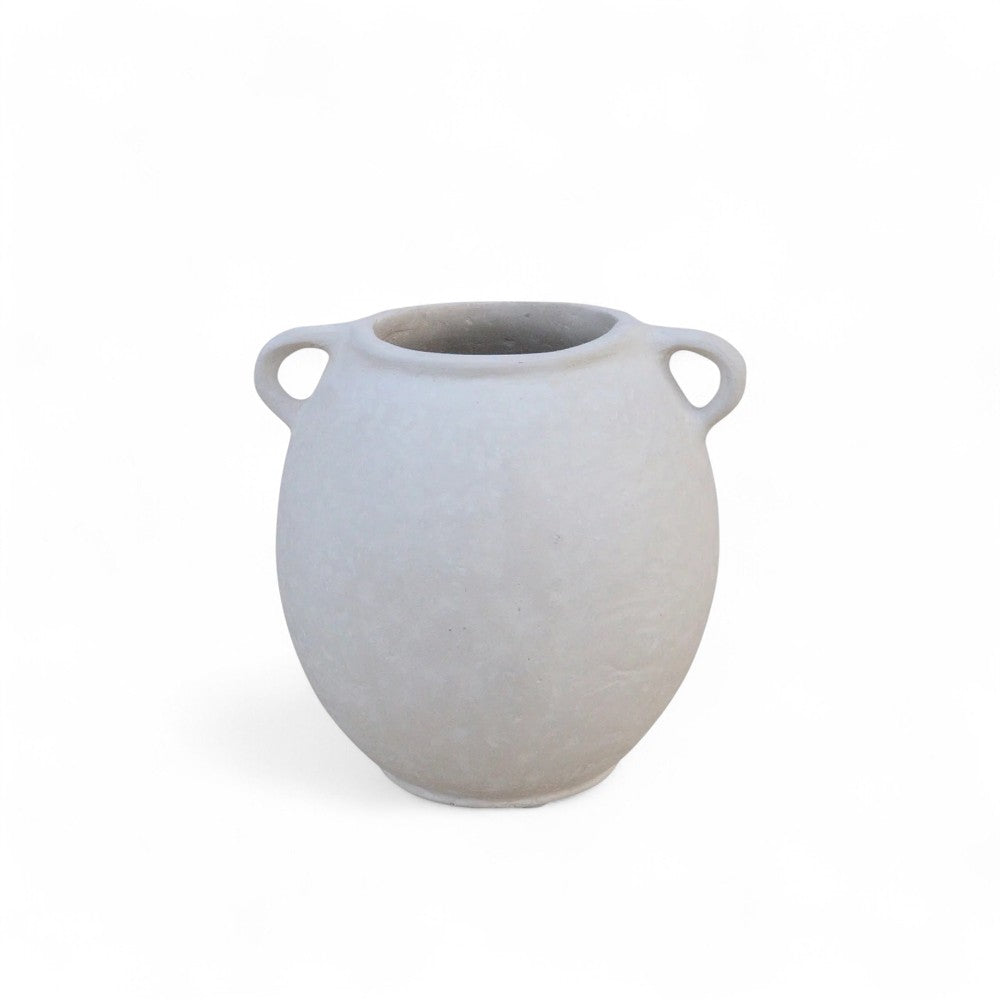 JARRÓN PAPEL MACHÉ CON ASAS BLANCO