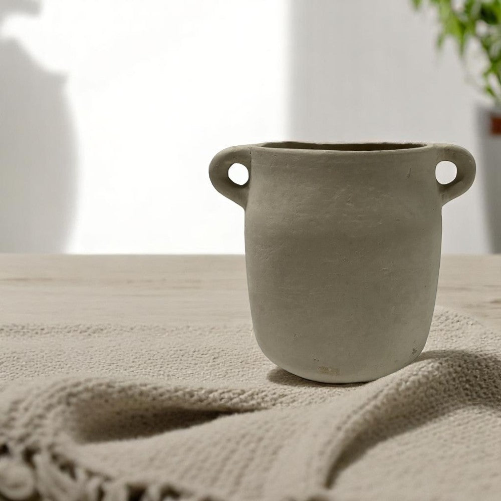 JARRÓN ECO MIX CON ASAS BLANCO S