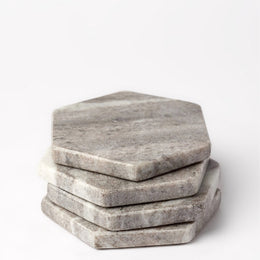 POSAVASO HEXAGONAL MÁRMOL CAFÉ