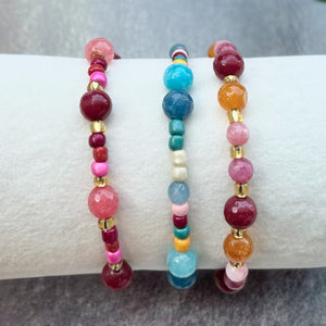 PULSERA NARCISO CELESTE MULTICOLOR