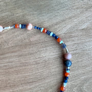 COLLAR NARCISO CORTO AZUL/NARANJO