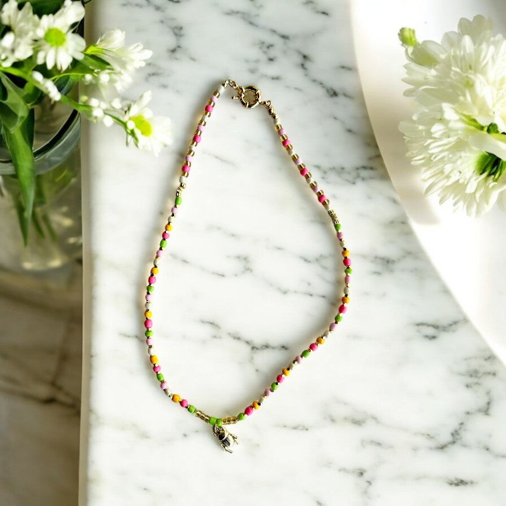 COLLAR AMAPOLA CORTO MULTICOLOR