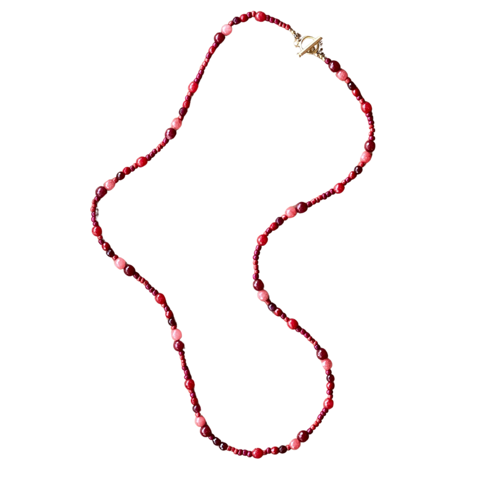 COLLAR DALIA LARGO ROSADO