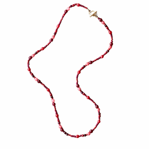 COLLAR DALIA LARGO ROSADO