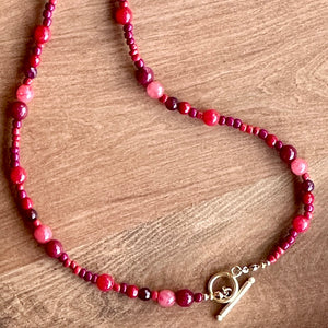 COLLAR DALIA LARGO ROSADO