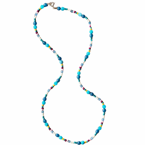 COLLAR NARCISO LARGO CELESTE MULTICOLOR