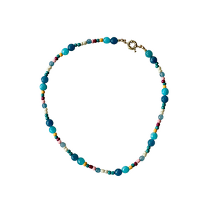 COLLAR NARCISO CORTO CELESTE MULTICOLOR