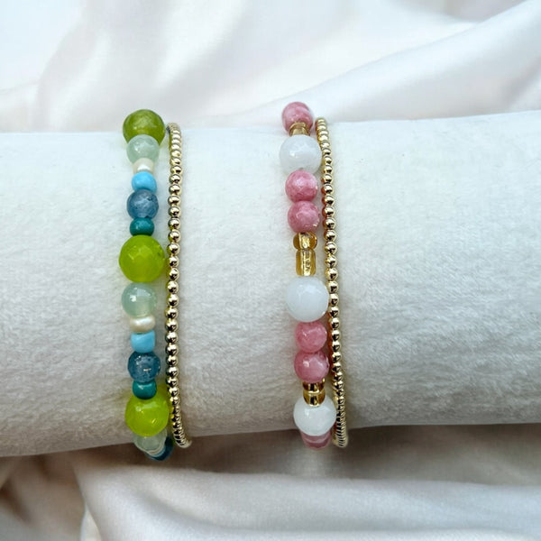 PULSERA ROSA VERDE/AZUL