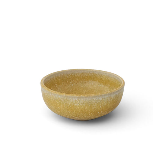 CUENCO DE GRES AMARILLO Y CREMA