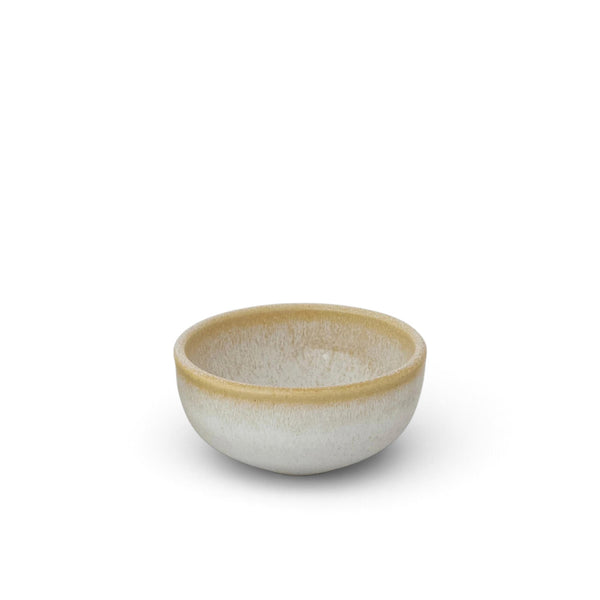 CUENCO DE GRES AMARILLO Y CREMA