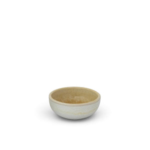 CUENCO DE GRES AMARILLO Y CREMA