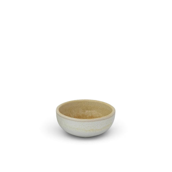 CUENCO DE GRES AMARILLO Y CREMA