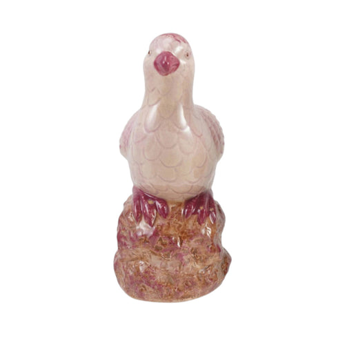 PÁJARO DE CERÁMICA ROSADO