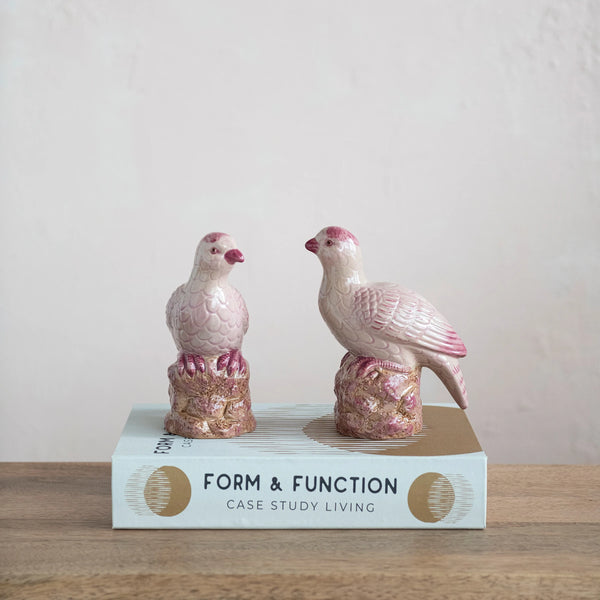 PÁJARO DE CERÁMICA ROSADO