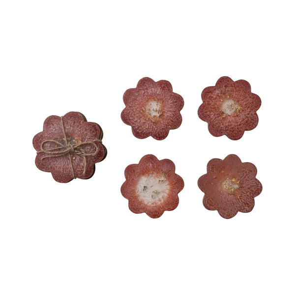 SET POSAVASOS FLOR CORAL