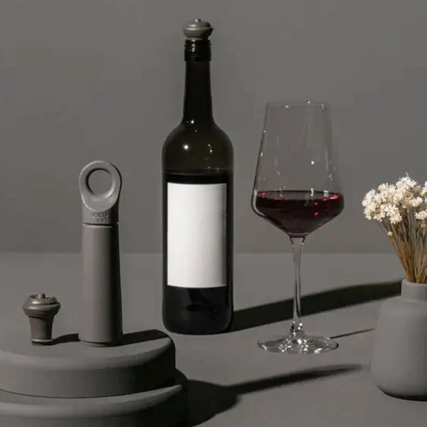 BOMBA Y TAPÓN DE VACIO LOOP PARA VINO GRAFITO