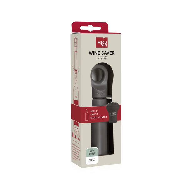 BOMBA Y TAPÓN DE VACIO LOOP PARA VINO GRAFITO