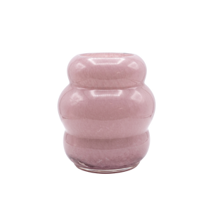 FLORERO VIDRIO ROSADO