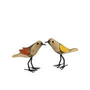 PÁJARO DE MADERA ALAS AMARILLAS