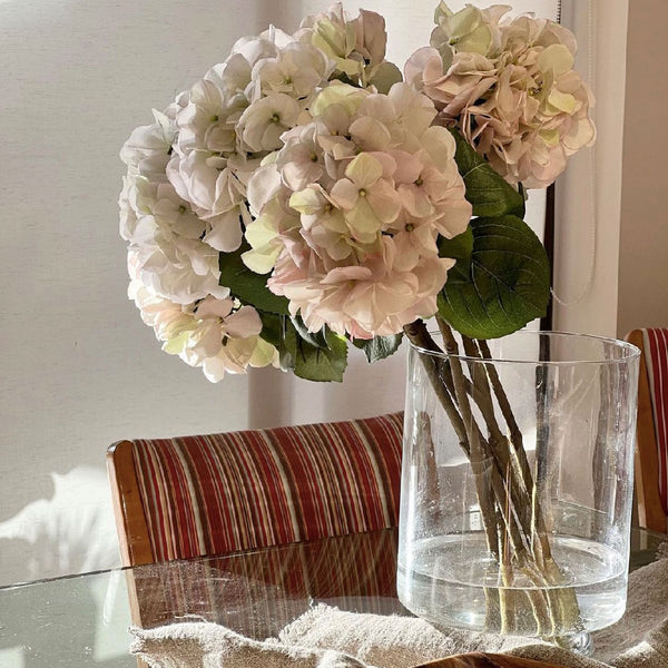 HORTENSIA BLANCA CON ROSADO 60 CM