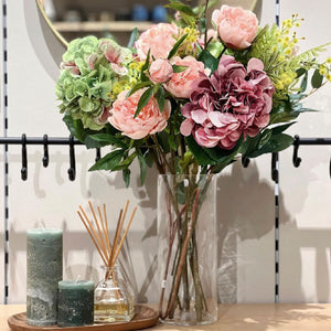 HORTENSIA VERDE CON ROSADO 60 CM