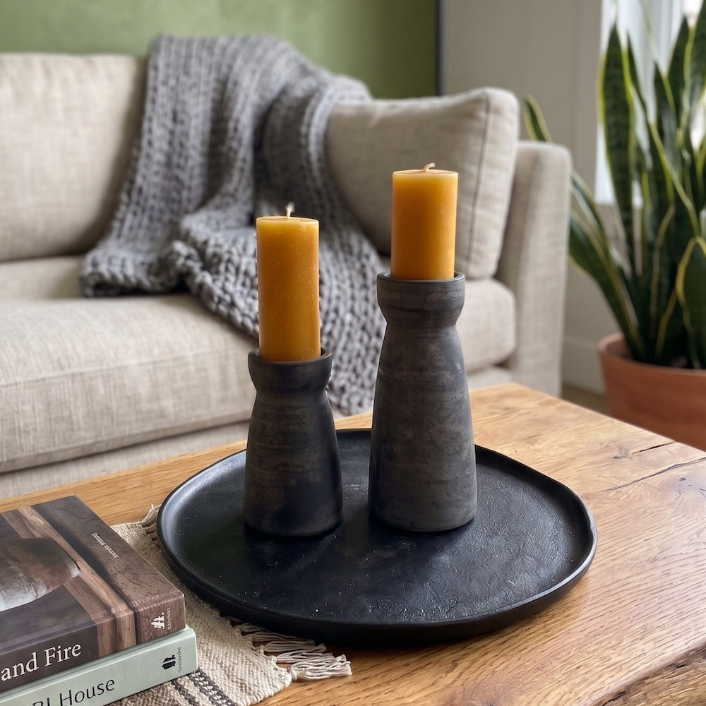 VELA MUSTARD PORTAVELAS M 13 CM