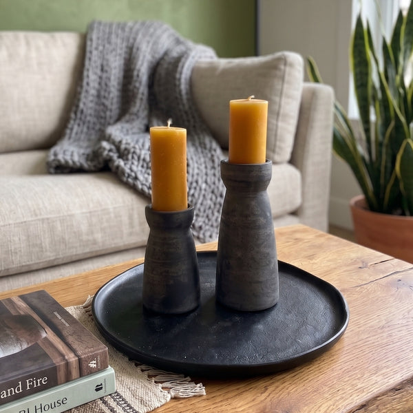 VELA MUSTARD PORTAVELAS M 13 CM