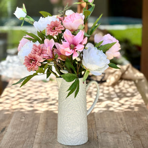 RAMO DE FLORES TONOS ROSA L