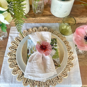 SERVILLETERO FLOR MOSTACILLAS ROSADAS