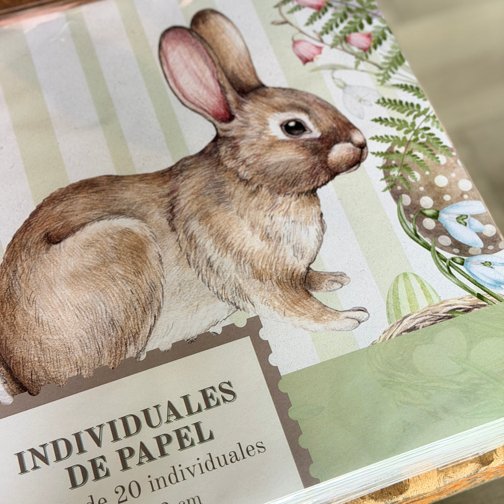 INDIVIDUALES DE  PAPEL PASCUA BOSQUE 🐰