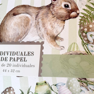 INDIVIDUALES DE  PAPEL PASCUA BOSQUE 🐰