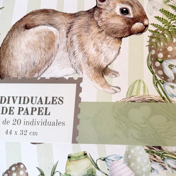 INDIVIDUALES DE  PAPEL PASCUA BOSQUE 🐰