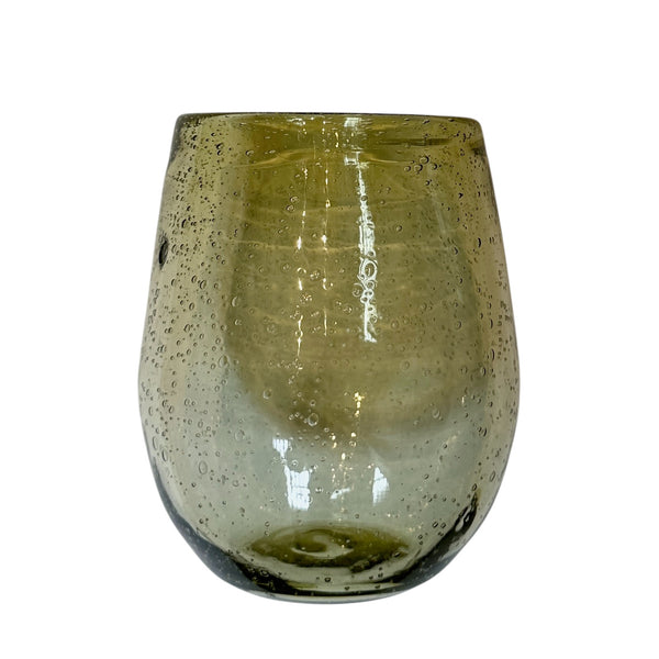 VASO VIDRIO RUSTICO VERDE