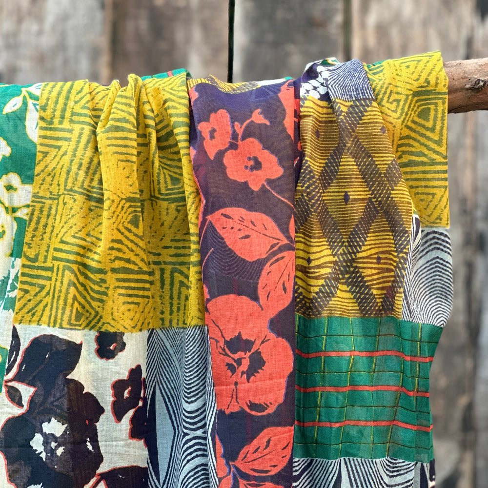 PAÑUELO LARGO DE ALGODÓN  PATCH COLOR