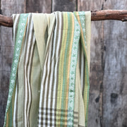 PAÑUELO LARGO DE ALGODÓN  BANDES VERT