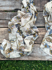 PAÑUELO LARGO DE ALGODÓN  FLEURS VERT