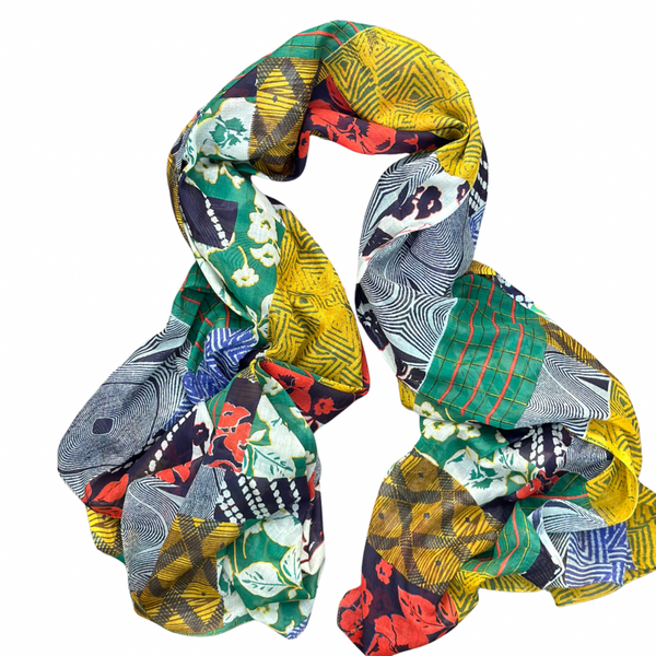 PAÑUELO LARGO DE ALGODÓN  PATCH COLOR