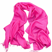 PASHMINA 100% BABY ALPACA Y SEDA COLOR FUCSIA