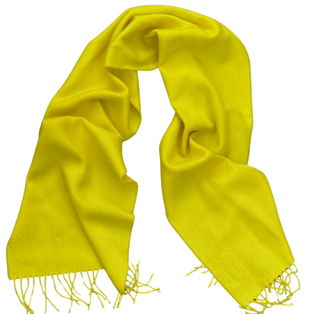 BUFANDA  100% BABY ALPACA COLOR AMARILLA