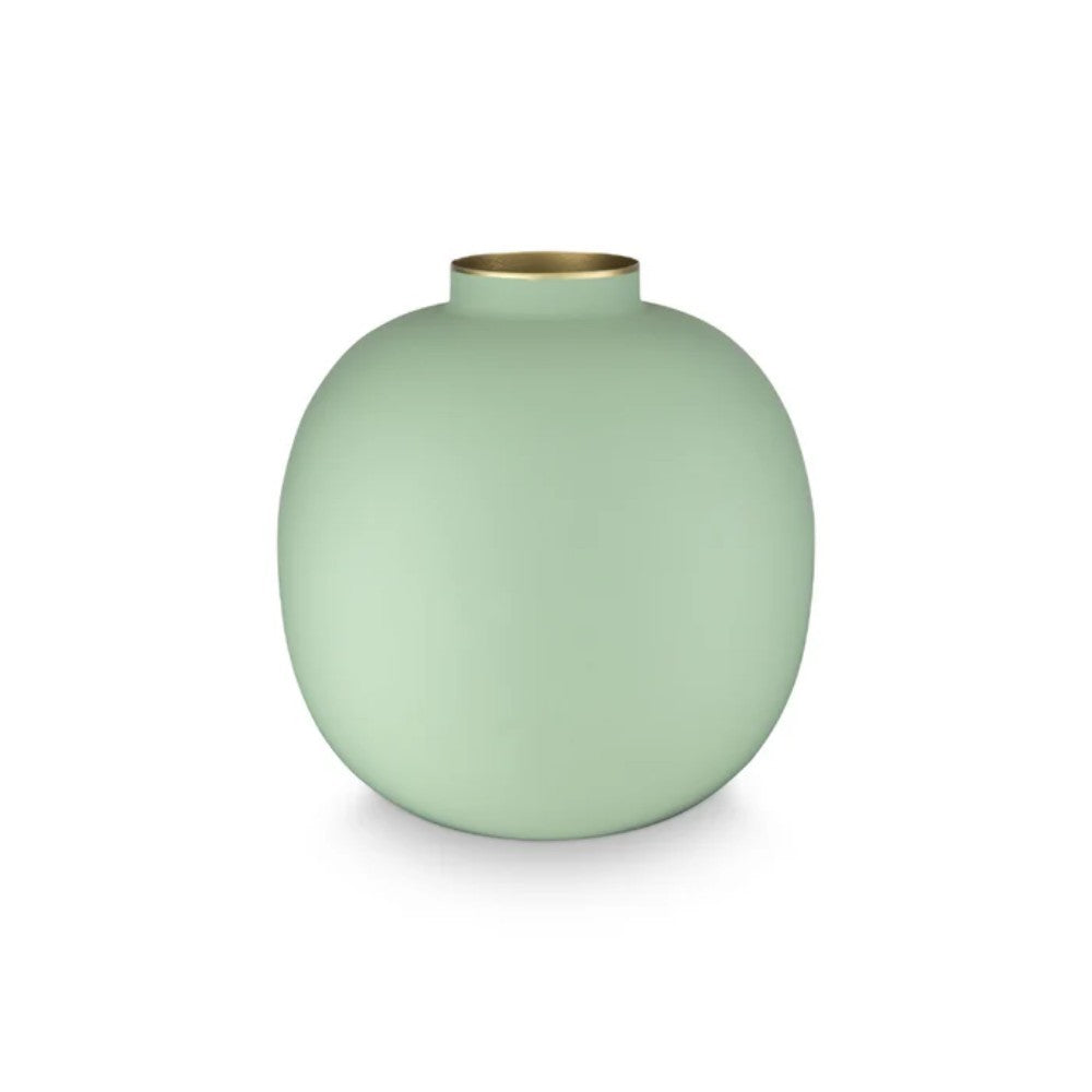 JARRÓN DE METAL MATE BRIGHT VERDE 23CM