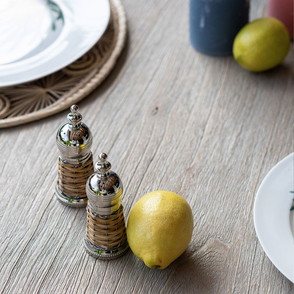 SET SALERO Y PIMENTERO WICKER