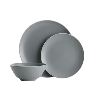 SET LOZA GRES GRIS (12 PIEZAS)