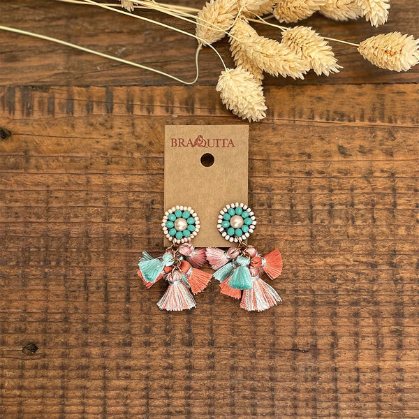 AROS PUCE ET POMPON MULTI CLAIR