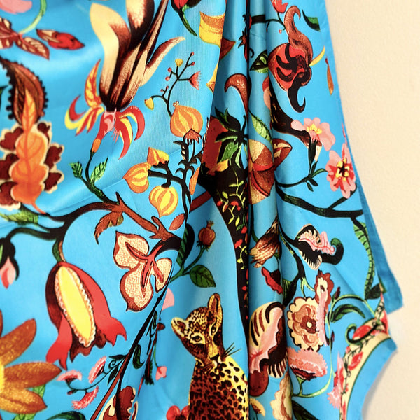 PAÑUELO ARBRE ET JUNGLE BLEU CLAIRE