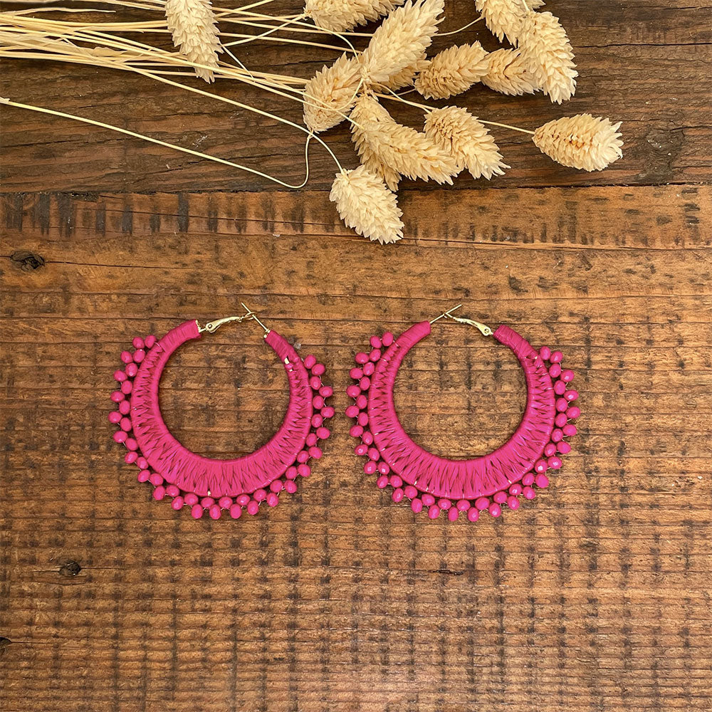 AROS BOUCLE ROSE FONCE